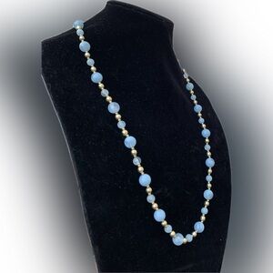 Lucky Brand Elegant Blue and White Beaded Necklace 30”